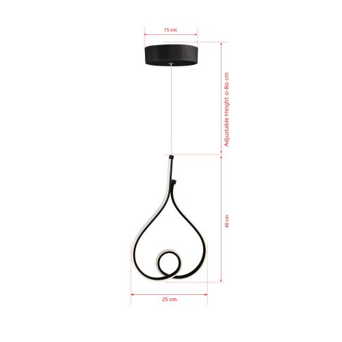 Skylove Black - White Light Black Chandelier slika 6