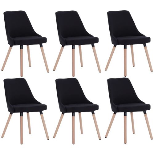Blagovaonske stolice od tkanine 6 kom crne slika 25