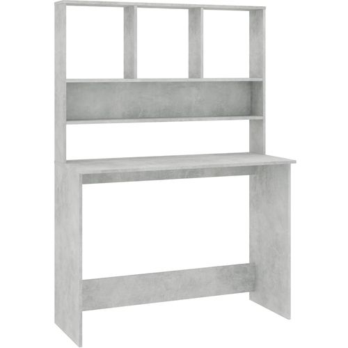 Radni stol s policama siva boja betona 110x45x157 cm iverica slika 2