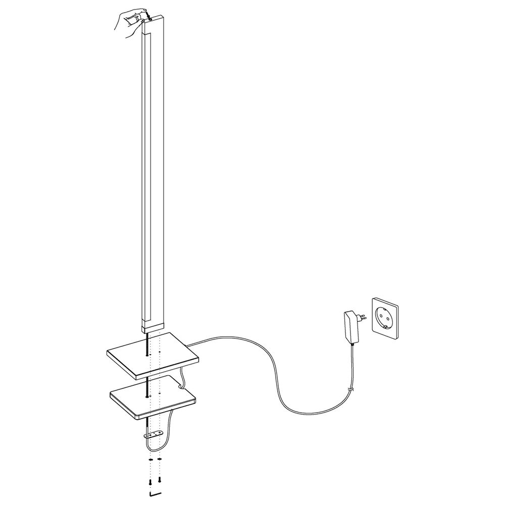 Eglo Camacho stojeća1, led, 22w, drvo/crna  na dodir,  slika 5