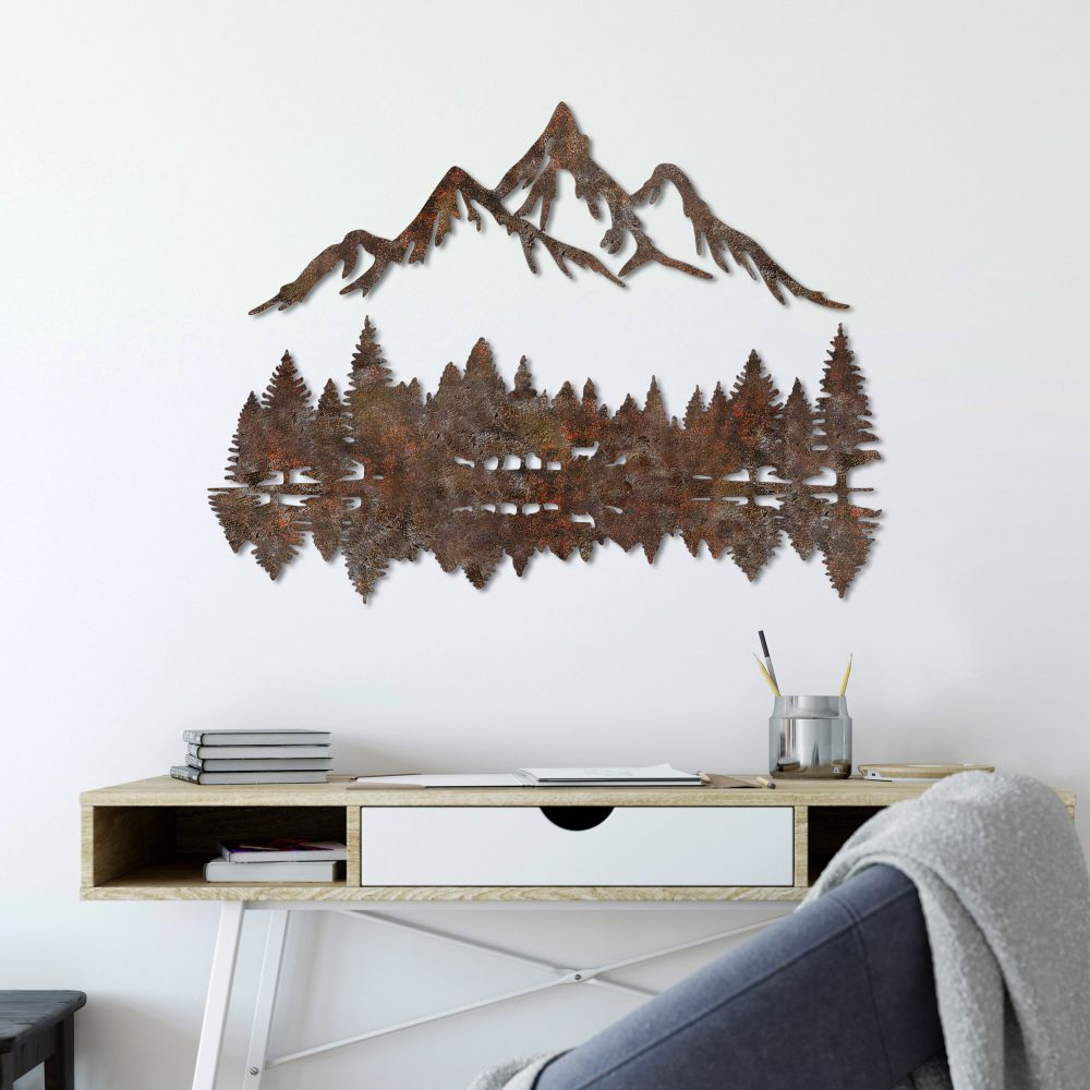 Decorative metal wall accessory Rusty Landscape 2, colour: antiquation slika 1