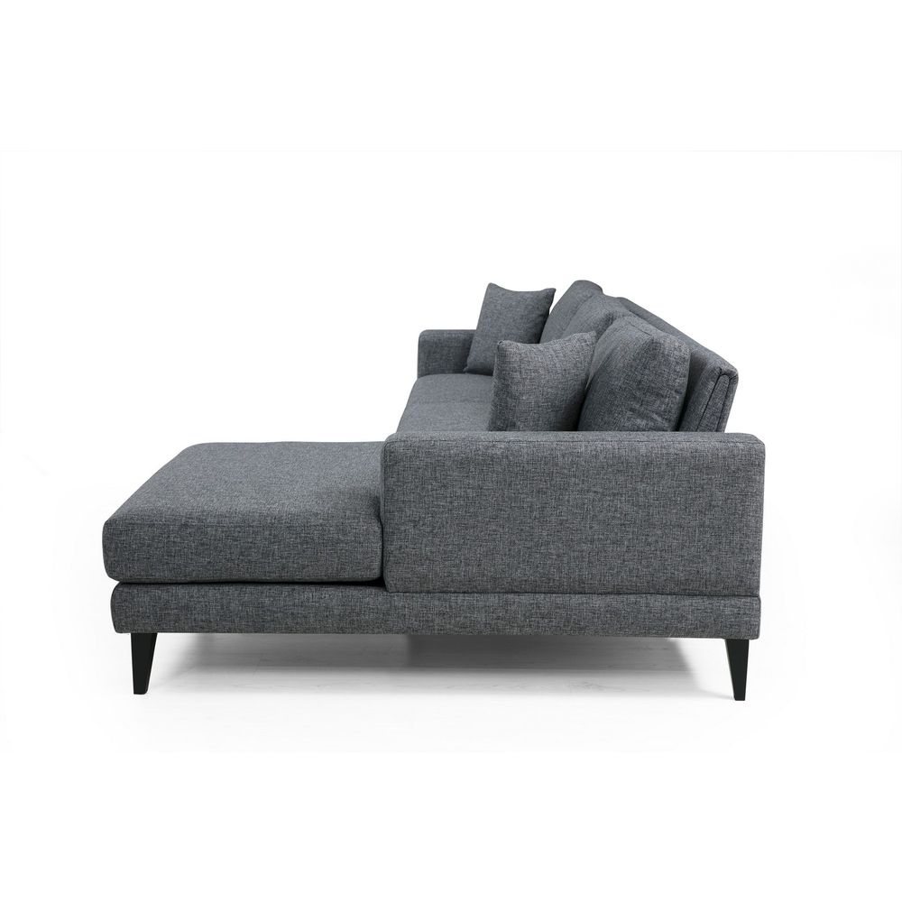 Nordijska Kutna Sofa na Razvlačenje Desna (L3+Chl) Tamno Siva slika 8