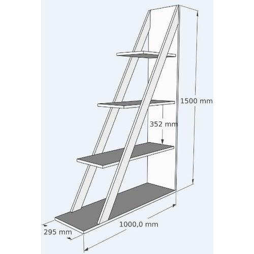 Arven - Anthracite Anthracite Bookshelf slika 8