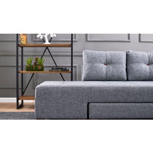 Atelier Del Sofa Kutna garnitura na razvlačenje, Sivo, Manama Corner Sofa Bed Right - Grey slika 3