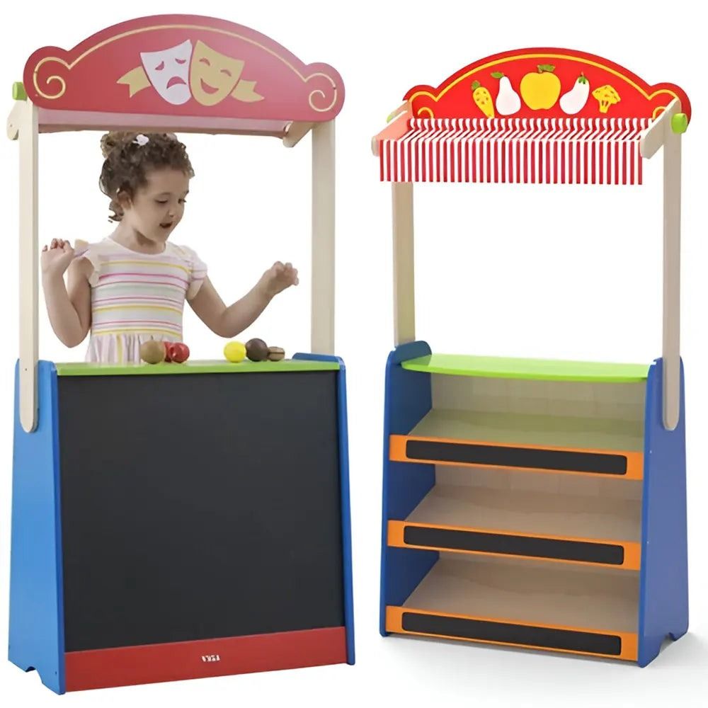Viga 44501 Drveni set za igru Pozorište i market štand slika 5