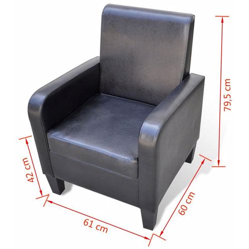 Fotelja od umjetne kože crna slika 2