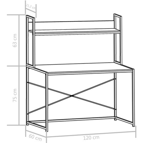 Stol za računalo crni i boja hrasta 120 x 60 x 138 cm slika 9