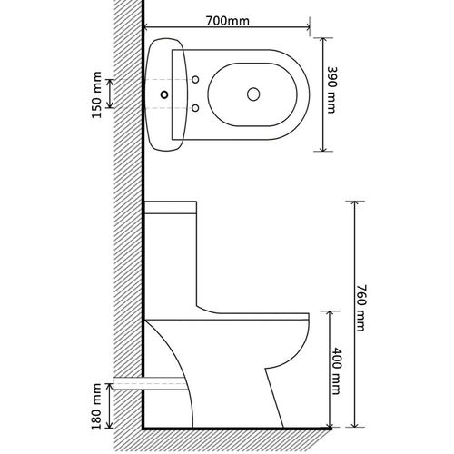 Bijeli WC s vodokotlićem slika 24