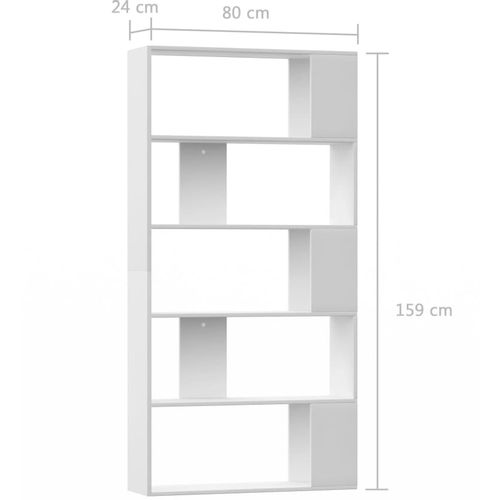 Ormarić za knjige / sobna pregrada bijeli 80x24x159 cm iverica slika 7