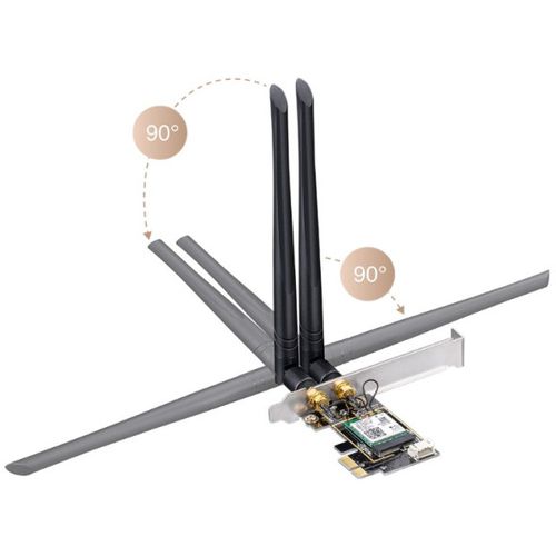 Cudy WE3000 AX5400 Wi-Fi 6E + BT5.2 PCI Express Adapter 2.4+5Ghz, 2x5dBi detachable antenna slika 2