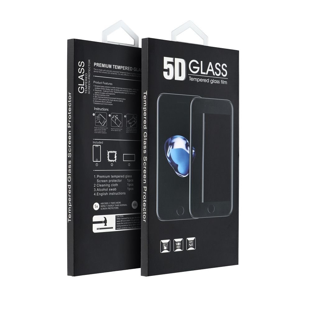 5D kaljeno staklo s punim ljepilom - za Motorola Edge 60 Neo crno slika 1