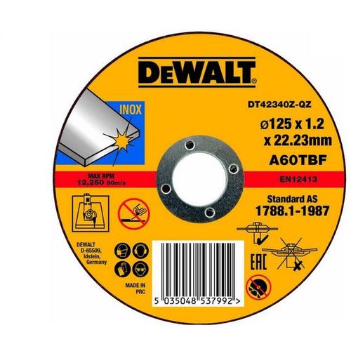 DeWalt disk za rezanje metala 125 x 1,2 x 22,2 mm INOX slika 1