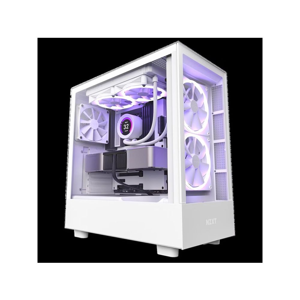 NZXT CASE H5 ELITE WHITE Mini-ITX, Micro-ATX, ATX Mid-Tower, 3x Fans slika 1