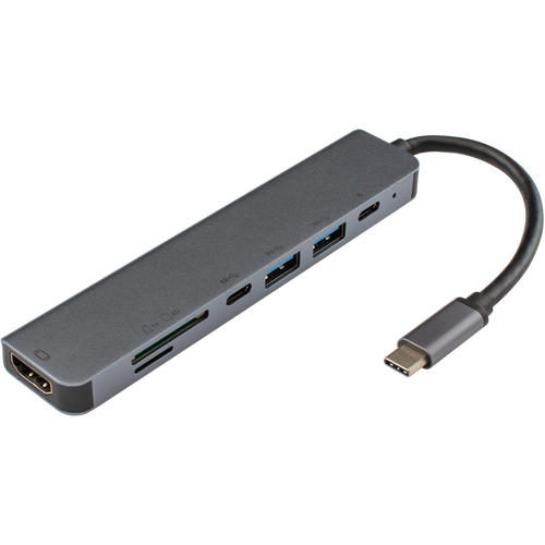 Adapter USB TYPE-C to HDMI/USB3.0/SD+TF, 7u1 slika 1