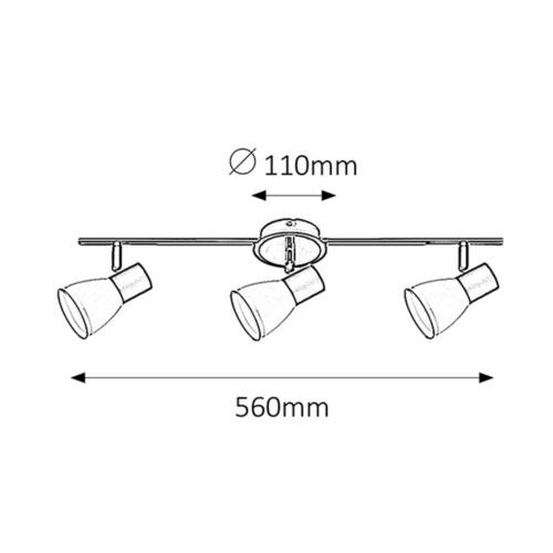 Rabalux Ati spot E14 3x max40W crna/hrom Spot rasveta slika 3