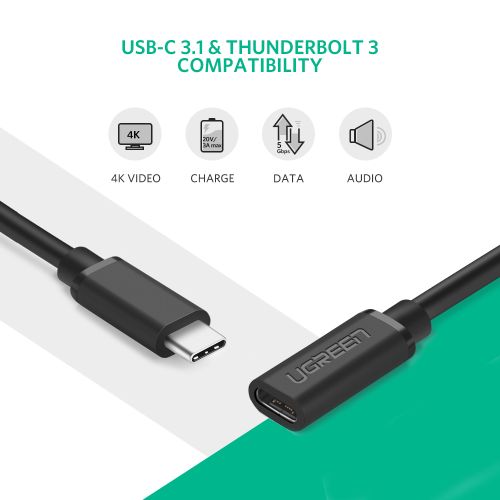 Ugreen produžni USB-C na USB-C 3.1 kabel, 0.5m - u polybag pakiranju slika 5