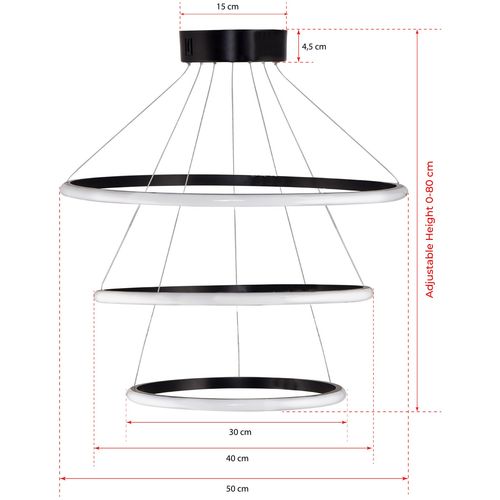 Ursae Black-White Light Black Chandelier slika 9