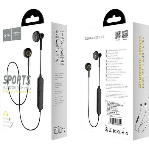 hoco. Slušalice bežična, sport, Bluetooth, 80 mAh, 3.5 h, crna - ES21 Wonderful sports Black slika 2