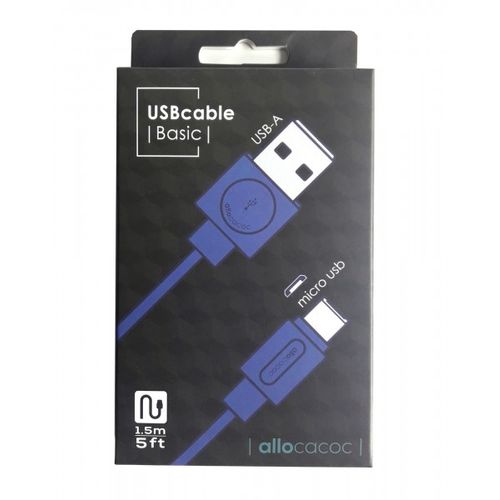 ALLOCACOC Flat USB kabl microUSB, duž.1,5m, plavi 10452BL/USBMBC slika 2