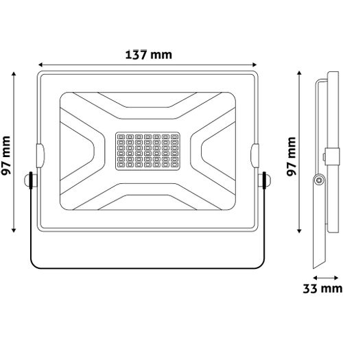 Avide reflektor Slim LED SMD 2270lm 6K  IP65 30W crni slika 2