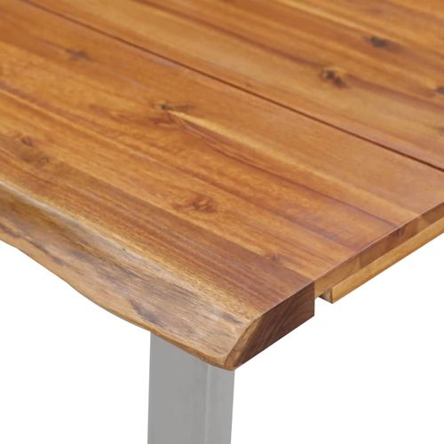 Blagovaonski stol 120 x 65 x 75 cm od bagremovog drva i čelika slika 12