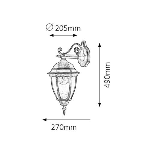 Rabalux Toronto spoljna zidna lampa 100W staro zlatoIP44 Spoljna rasveta slika 2