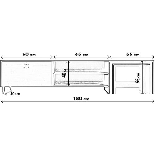 Woody Fashion Stalak za televizor, Zigon Sehpalı Tv Ünitesi L502 slika 9