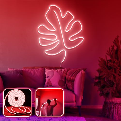 Opviq Dekorativna zidna led rasvjeta Leaf - Large - Red slika 1