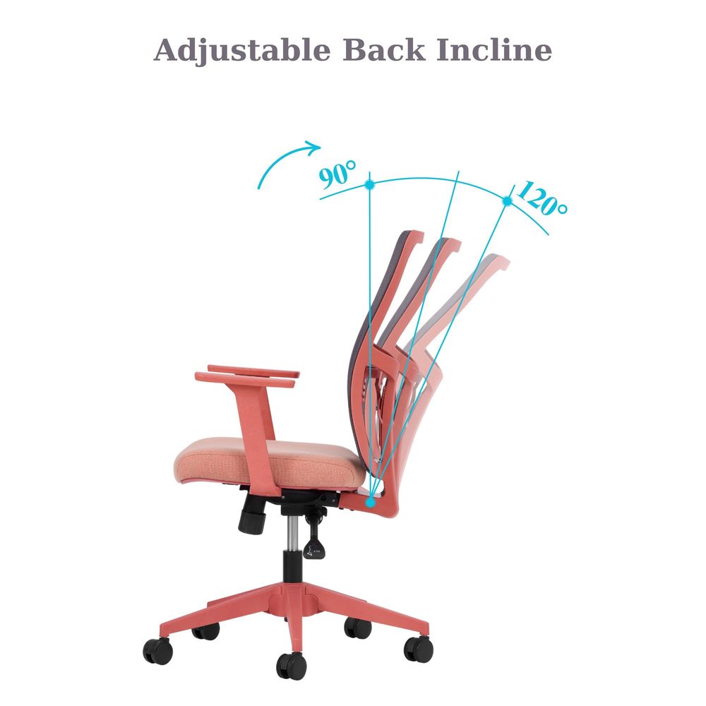 Set kancelarijskih stolica Lumbar 108 - boja / nijanse lososa (2 komada) slika 8