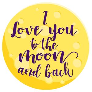 Okrugli Ručnik za Plažu 'I Love You To The Moon And Back'