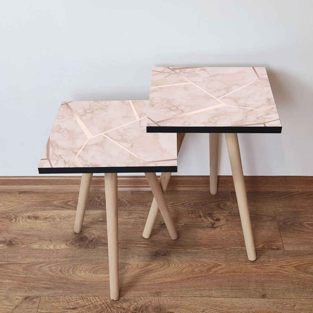 Nesting stolovi 2Shp187 - (2 komada) - boje: bež, bijela slika 1