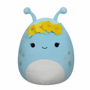 Squishmallows 30cm - natnat - pastelno plavi izvanzemaljac s cvjetnom krunom