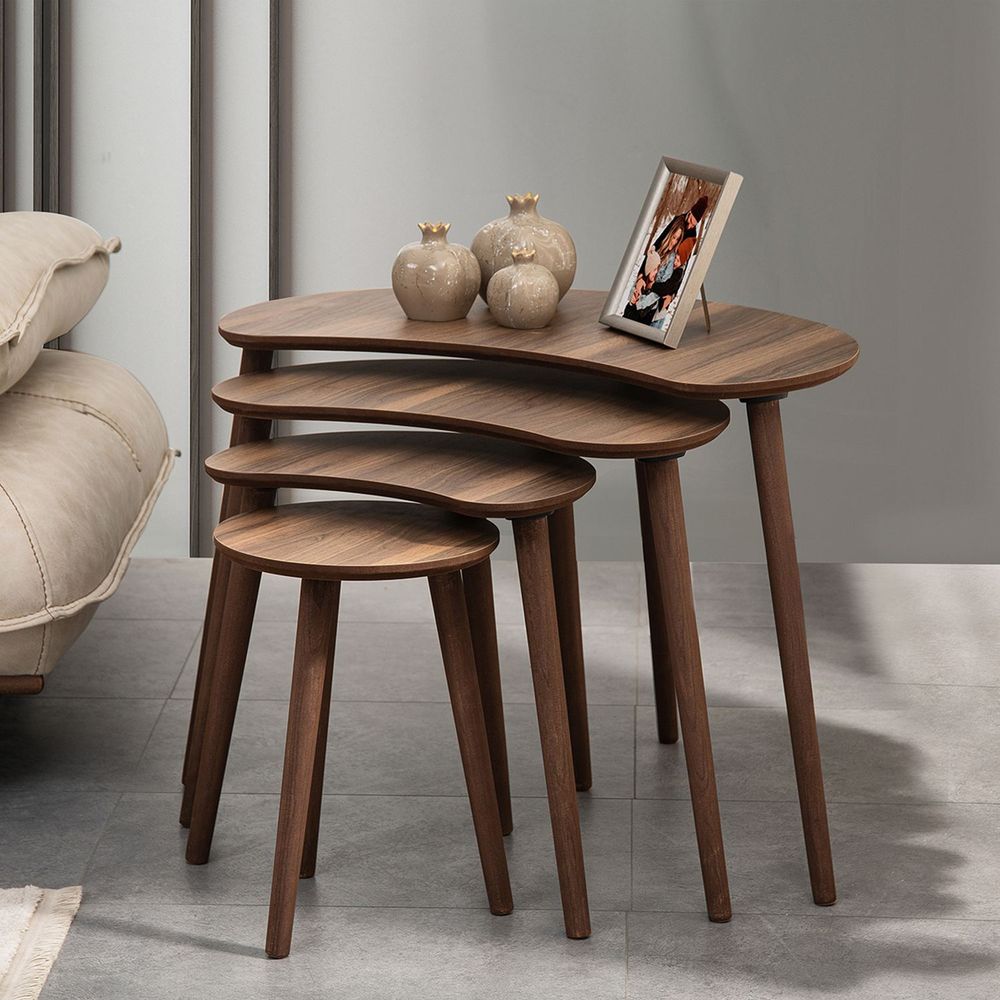 Nesting Table Moon - Set od 4 komada u boji orah slika 1