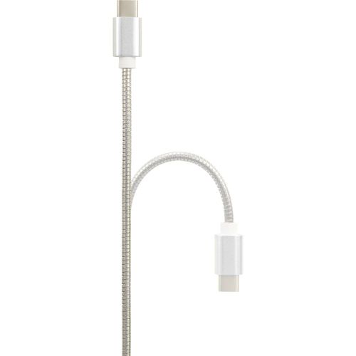 Renkforce  priključni kabel [1x muški konektor USB 2.0 tipa a - 1x muški konektor USB-C®] 1.00 m srebrna kabelski omotač od nehrđajućeg čelika Renkforce USB kabel USB 2.0 USB-A utikač, USB-C® utikač 1.00 m srebrna kabelski omotač od nehrđajućeg čelika RF-4888671 slika 3