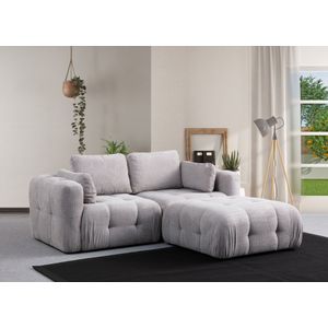 Amaris Dvosjed s Poufom - Svijetlo Siva Ugaona Sofa
