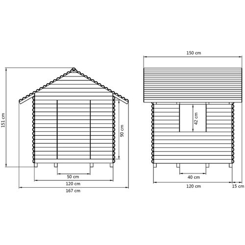 Kućica za igru od impregnirane borovine 167 x 150 x 151 cm slika 11