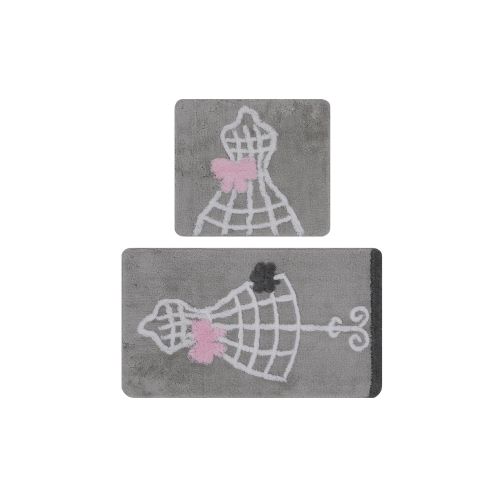 Elbise - Grey Multicolor Acrylic Bathmat Set (2 Pieces) slika 5