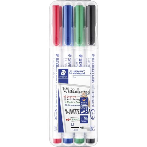 Staedtler 301 WP4 Lumocolor whiteboard pen 301 Whiteboardmarker crna, crvena, plava boja, zelena  4 kom/paket slika 1