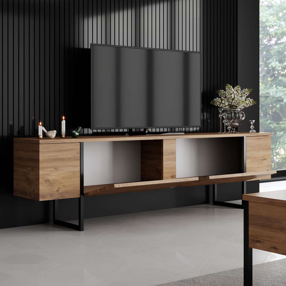 TV stalak Luxe - boje Atlantski bor i Crna slika 2