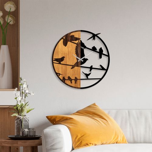 Wallity Ukrasni drveni zidni sat, Wooden Clock - 73 slika 3