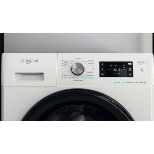 Whirlpool FFWDB 864349 BV EE Mašina za pranje i sušenje veša, 8 kg/6 kg, 1400 rpm, Steam, Inverter motor, 6th SENSE, Dubina 54 cm slika 7