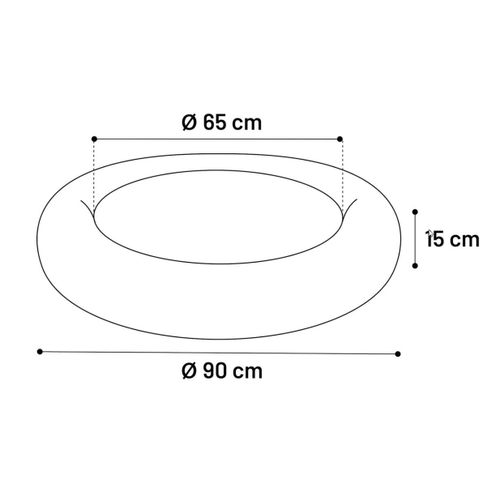 JASTUK KREMS OKRUGLI SIVI fi 90cm slika 2