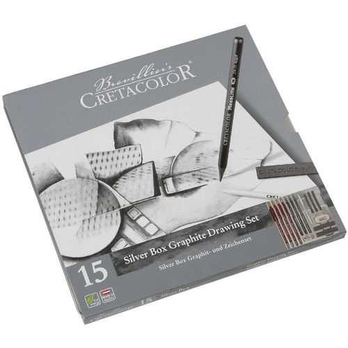 Umjetnički set Cretacolor silver box 15/1 (grafitne olovke, grafitni štapići, gumica, šiljilo…) 400 18 slika 3