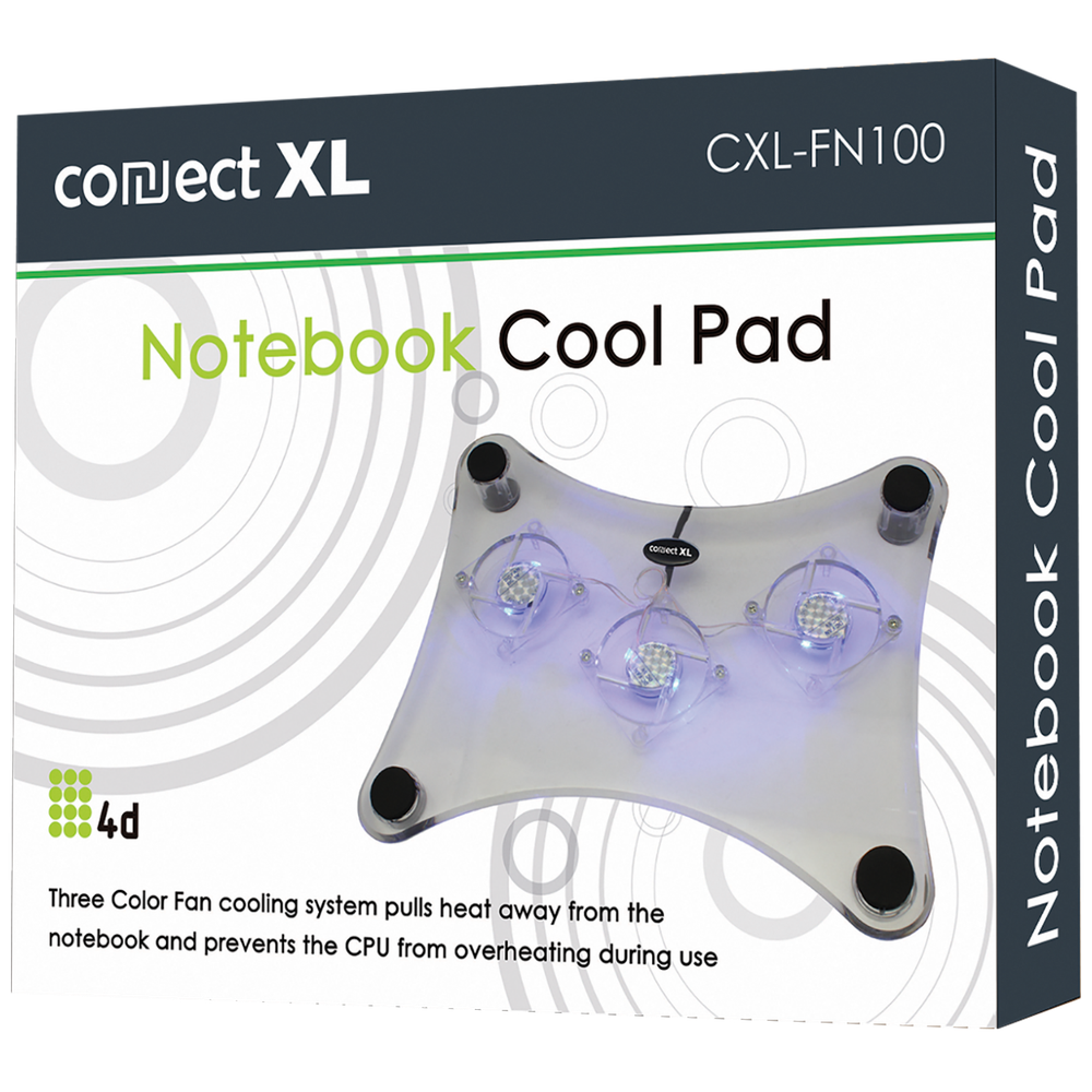 Connect XL Hladnjak za laptop 4D, 12"-15", 3 ventilatora, konekcija USB - CXL-FN100 slika 2