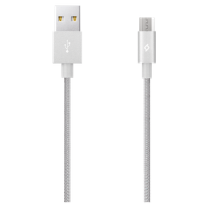 Kabel - Micro USB to USB (1,20m) - Silver - Alumi Cable