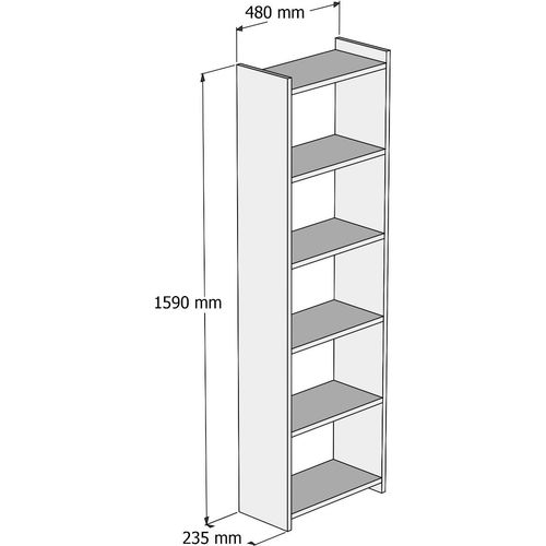 KTB0101 White Bookshelf slika 3