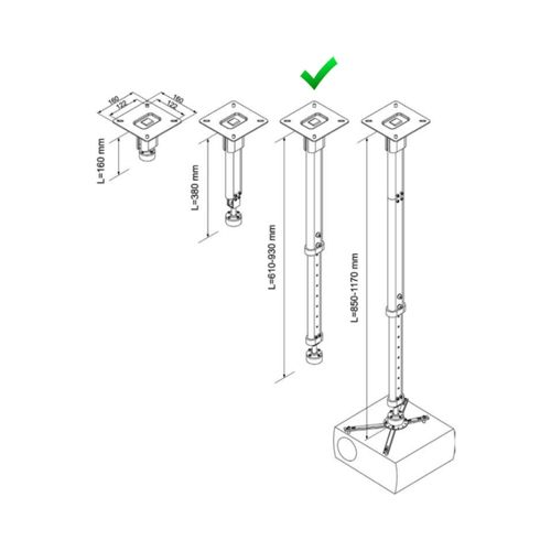 VEGA CM 25-930 univerzalni plafonski nosač za projektor slika 2