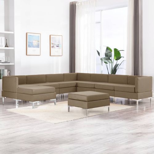 9-dijelni set sofa od tkanine smeđi slika 1