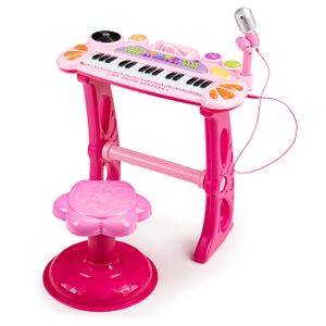 Dječje klavijature sa stolicom i mikrofonom roza
