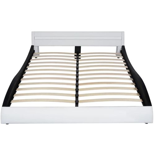 Okvir za krevet od umjetne kože s LED svjetlom crno bijeli 160 x 200 cm slika 11